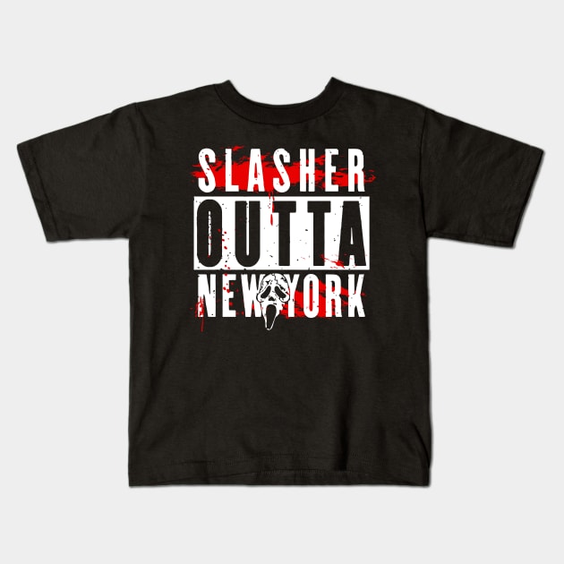 SLASHER OUTTA NEW YORK Kids T-Shirt by illproxy